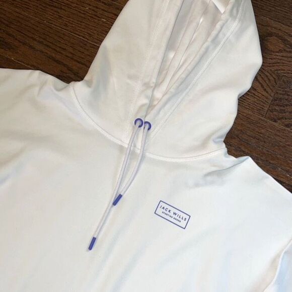 Jack Wills Sporting Goods Cropped White Hoodie‎ Size 10 Women’s - Picture 2 of 7